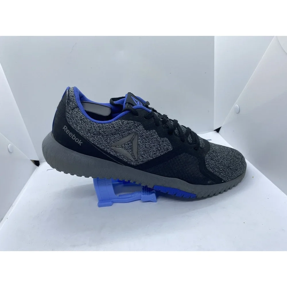 Mens Reebok Flexagon Flexweave Training Shoes Gray Black Blue 1Y3001 Size 10.5